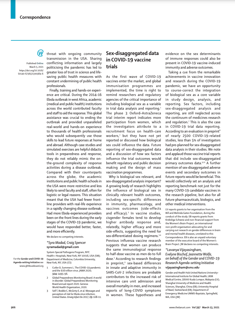 Sex-disaggregated data in COVID-19 vaccine trials