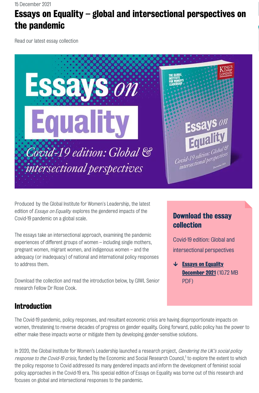 essays on equality