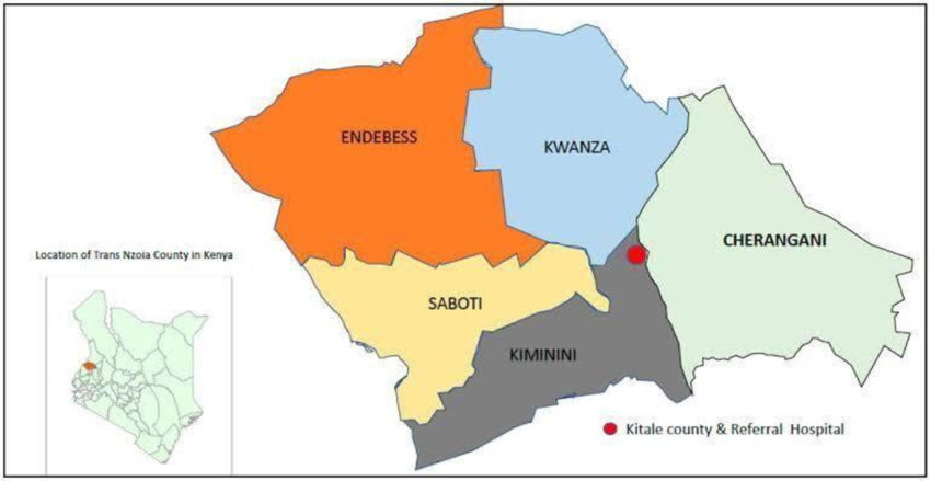 Figure 1 Map of Trans Nzoia County Source - Ngera Echaune and Wamalwa 2023